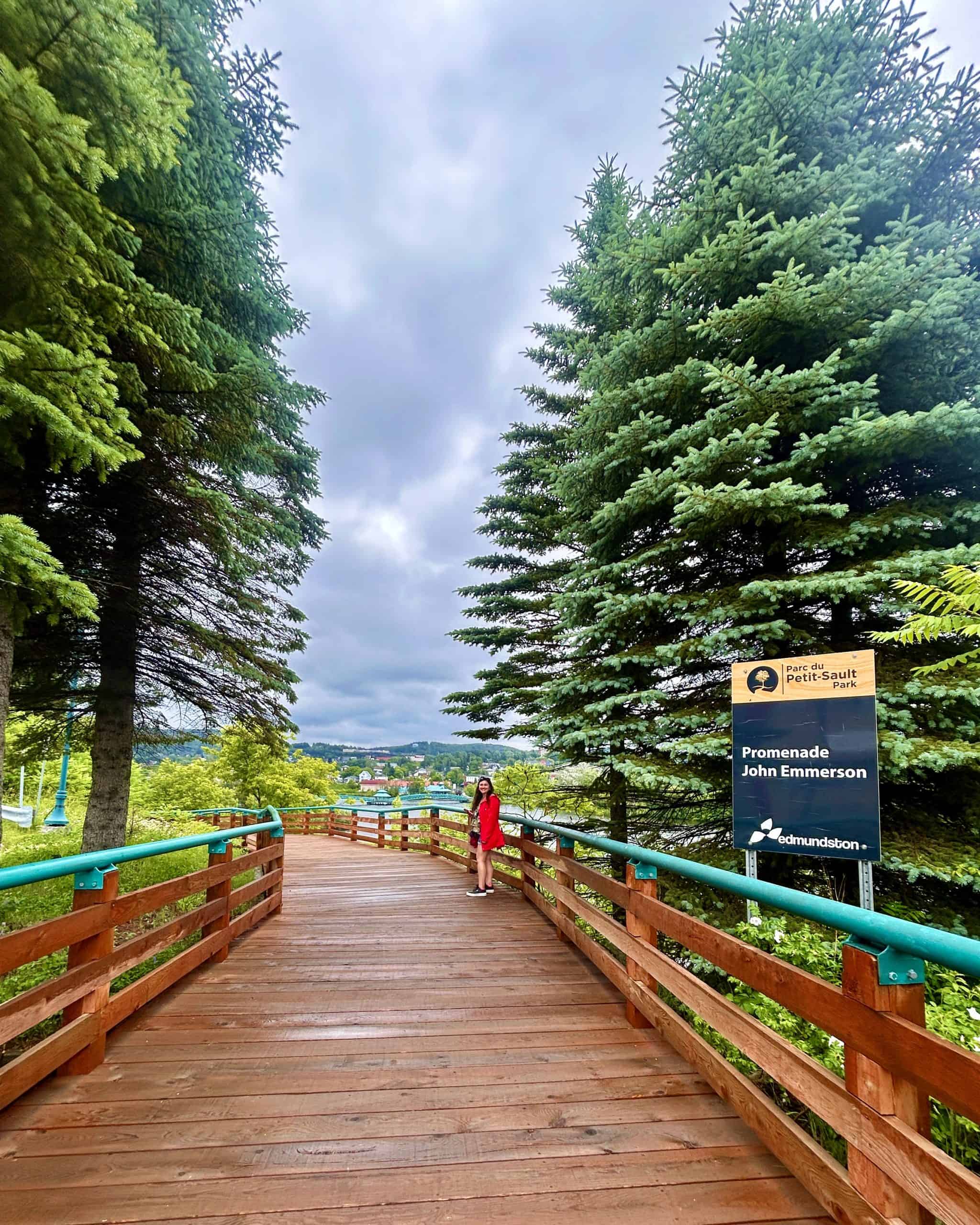 Edmundston Footbridge. It connects to the John Emmerson Promenade, making it a great spot to take a stroll, snap some photos, and enjoy panoramic views of the river and the city.