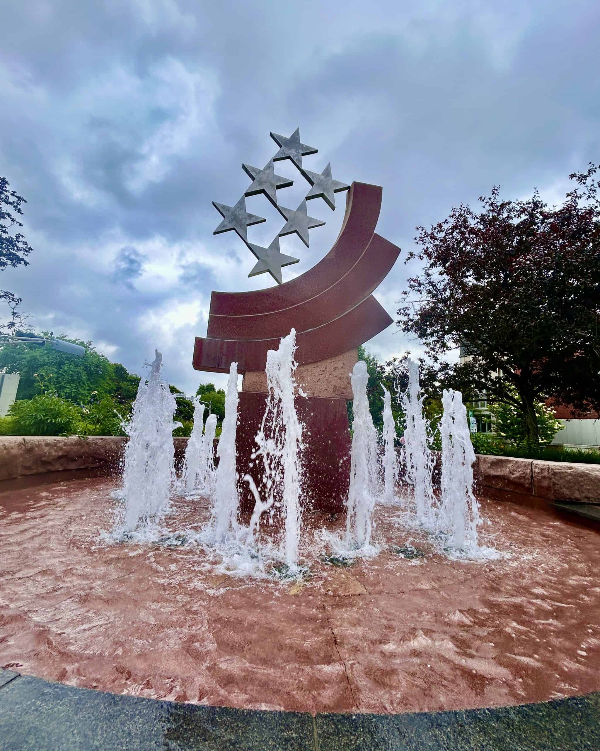 Photo of the Fountain at City Hall Square Park, Edmunston, New Brunswick